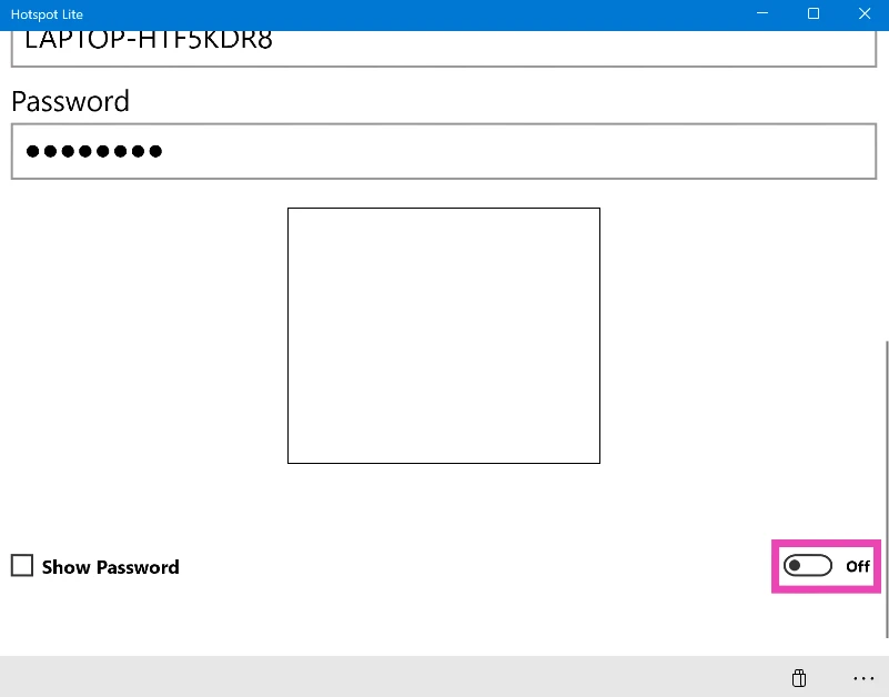 Step 3: Turn on the toggle switch at the bottom of the screen to enable the mobile hotspot.