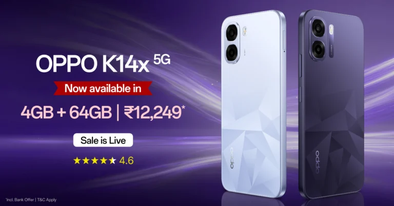 Oppo K14x 5G 4GB RAM with 64GB storage variant launched in India: Pricing and Availability