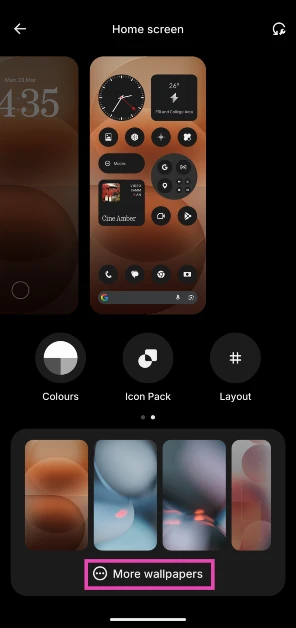 Tap on More wallpapers.