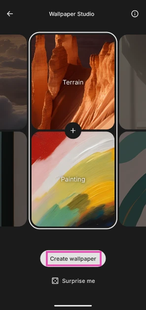 Once you’ve landed on your preferred prompt, tap on Create wallpaper. You can choose Surprise me if you don’t want to spend time on curating a prompt. How to generate AI wallpapers on Nothing phones