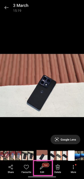 Step 3: Hit the Edit icon in the bottom toolbar.