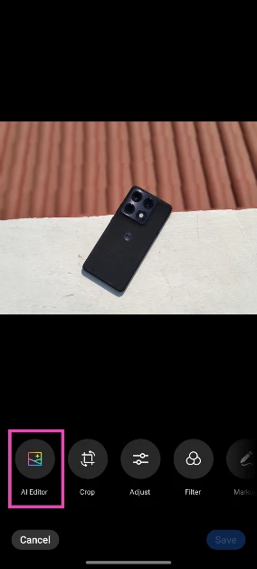 Step 4: Tap on the AI Editor.