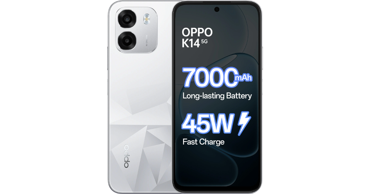 Oppo K14 5G with a 7,000mAh battery launched in India
