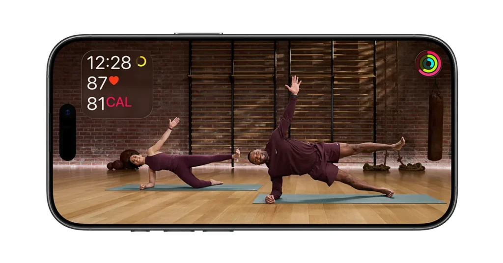 Apple-Fitness-Plus-Pilates-program-with-Marimba-on-iPhone-17