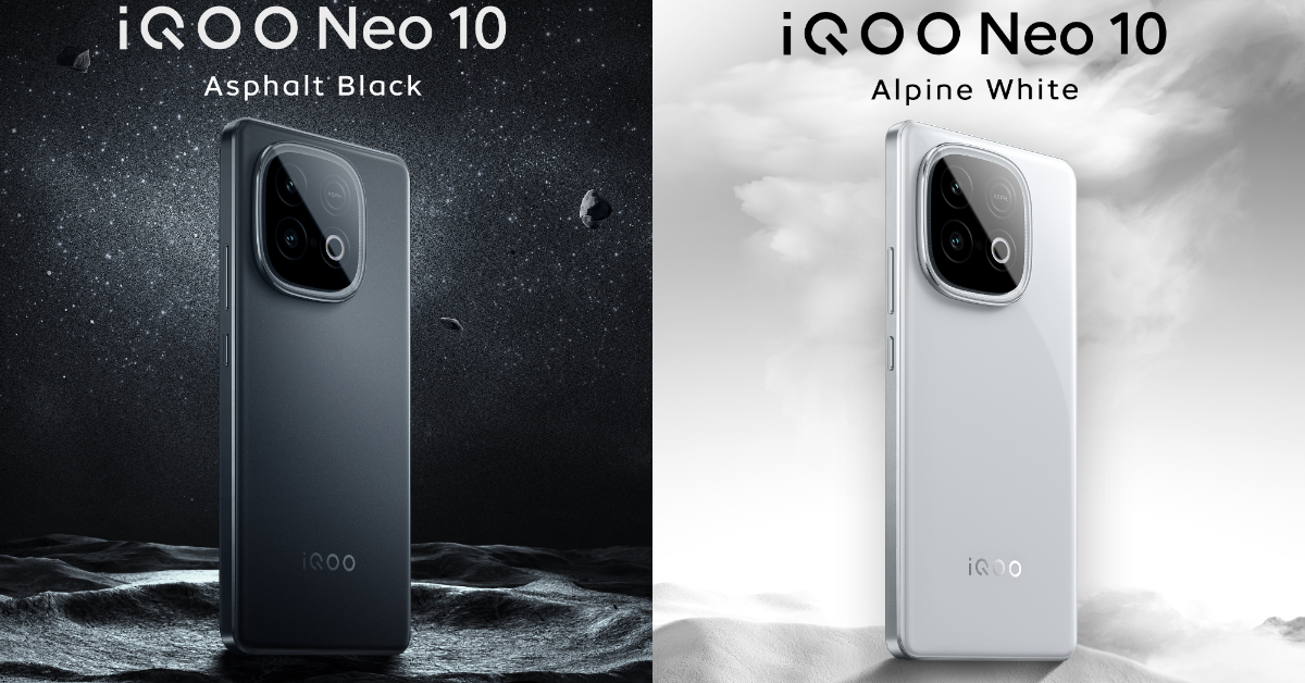iQOO Neo 10's new Alpine White and Asphalt Black colourways launched in India