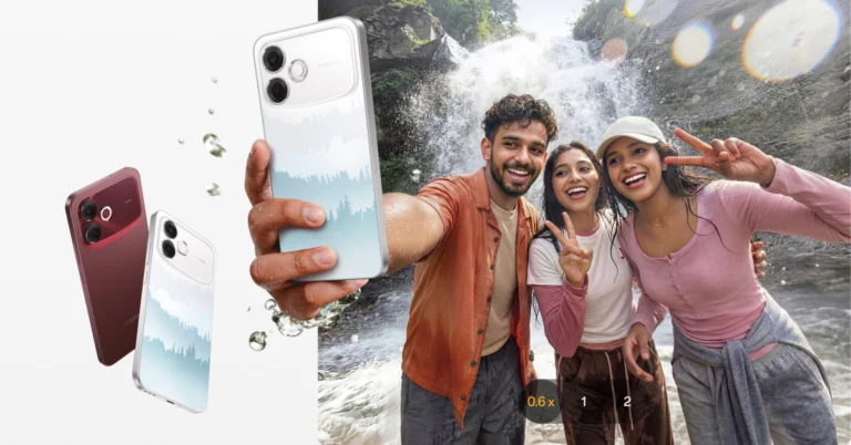 Oppo F33 Pro in Misty Forest and Passion Red colours showcasing the rear camera design