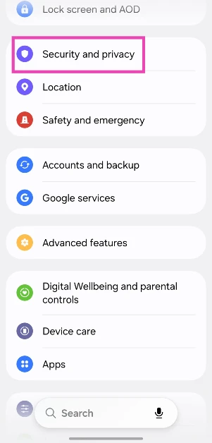 Step 1: Go to Settings and tap on Privacy and security.