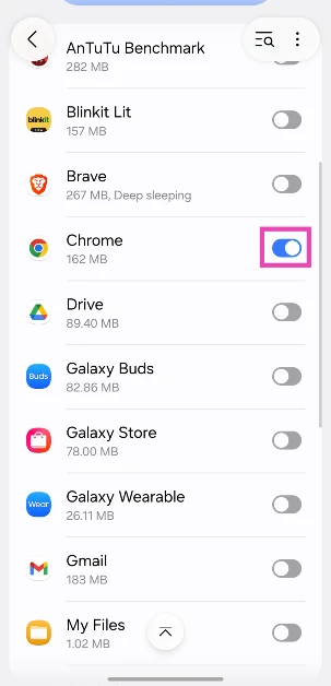 Step 4: Turn on the toggle switch next to your preferred web browser.