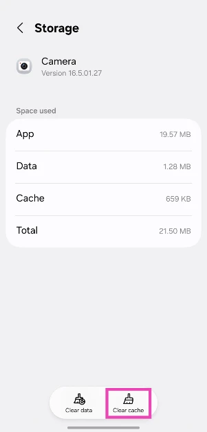 Step 4: Tap on Clear Cache. 11 ways to fix Android phone not scanning QR code