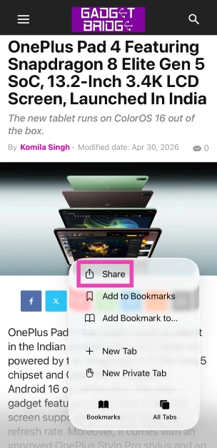 Step 3: Tap on Share.