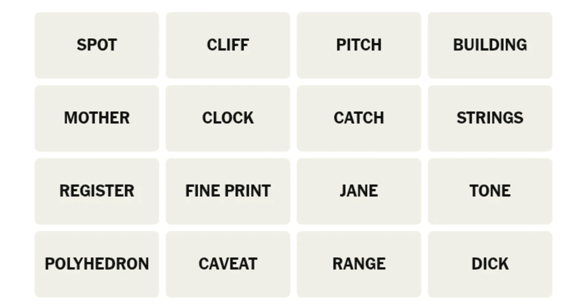 First, let’s take a look at today’s grid