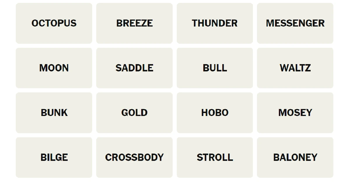 First, let’s take a look at today’s grid