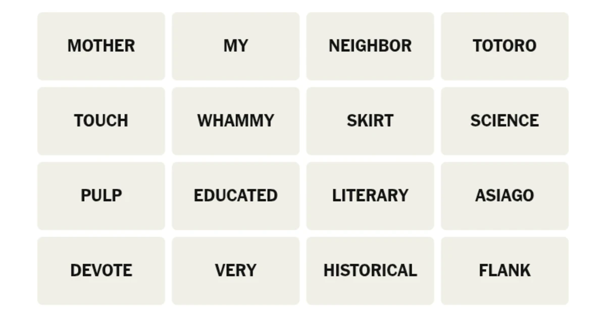 First, let’s take a look at today’s grid