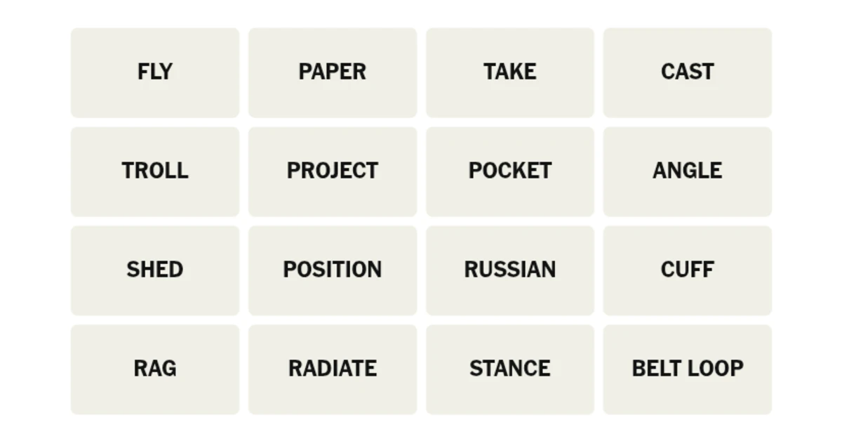 First, let’s take a look at today’s grid