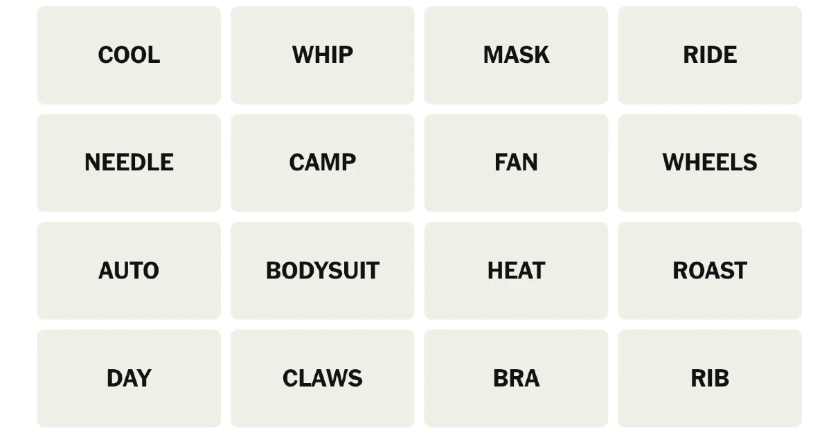 First, let’s take a look at today’s grid