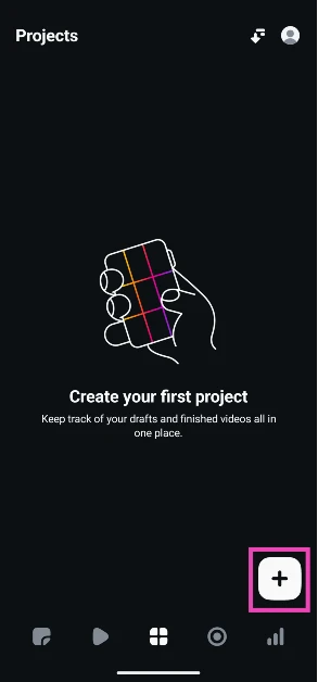 Hit the plus icon in the bottom right corner of the screen.