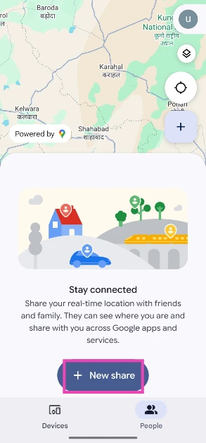 Step 4: Tap on New share.