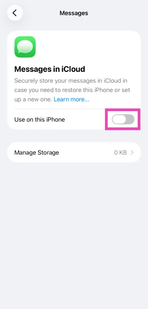 Step 4: Turn on the toggle switch next to Use on this iPhone.