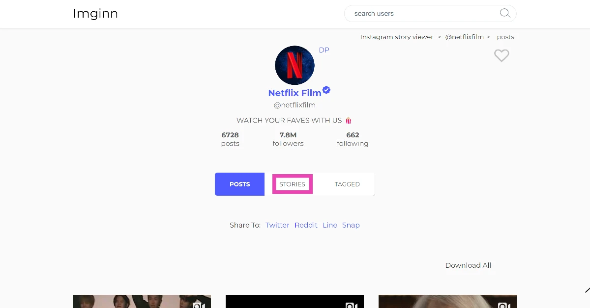 Step 4: Switch to the Stories tab.