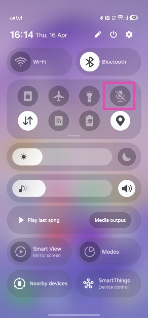 Step 2: Tap the tile with the microphone icon to enable microphone access. If you can't find this tile, hit Edit and add it to the pane.