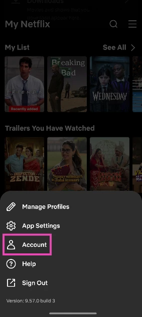 Step 3: Select Account.