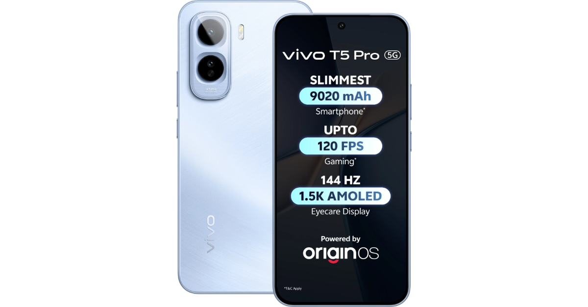 Vivo T5 Pro 5G with a massive 9,020mAh battery launched in India
