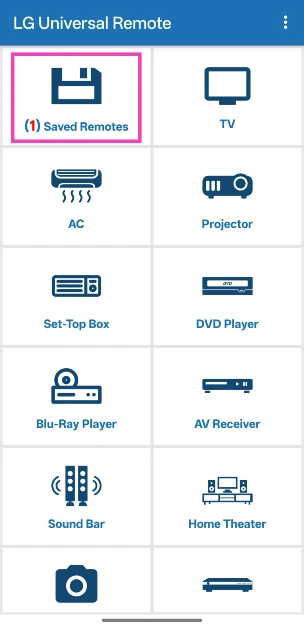 Step 6: To access the remote later, launch the app and go to the Saved Remotes section.