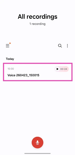 Step 1: Launch the Voice Recorder app and open a recording.