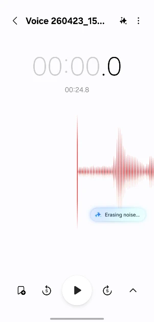 Step 3: The smartphone will start erasing noise from the recording.