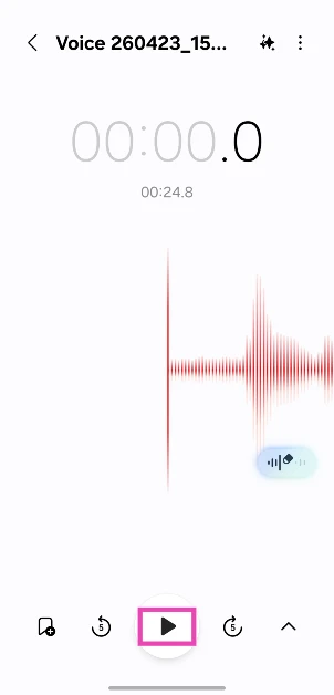 Step 4: Hit the play button once the noise has been erased.