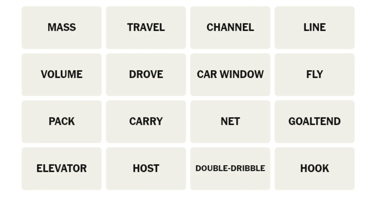 First, let’s take a look at today’s grid