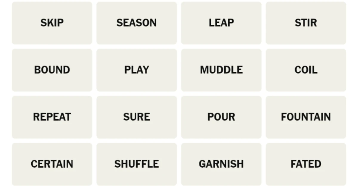 First, let’s take a look at today’s grid