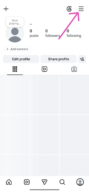 Hit the hamburger menu icon in the top right corner of the screen.