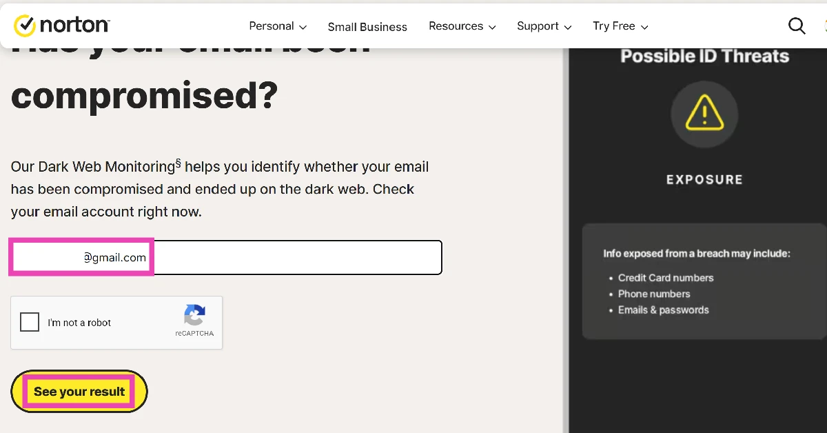 Step 2: Enter your email address in the text box.