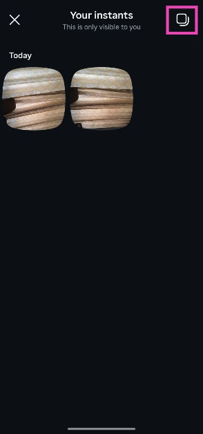 To delete multiple images, tap the icon in the top right corner of the screen.