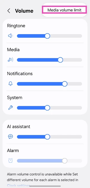 Step 4: Tap on Media volume limit. 8 ways to make your Android phone’s speaker louder