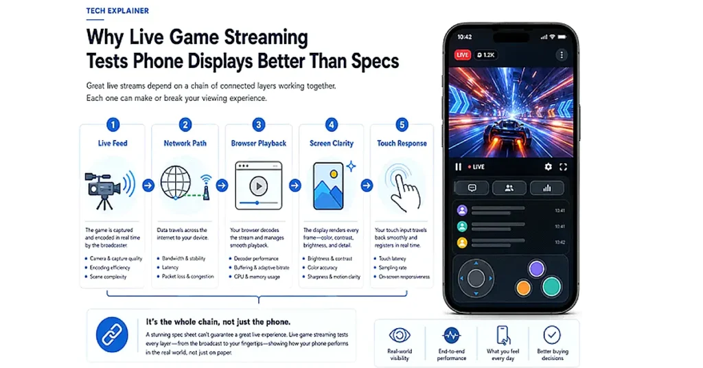 Live stream phone performance infographic