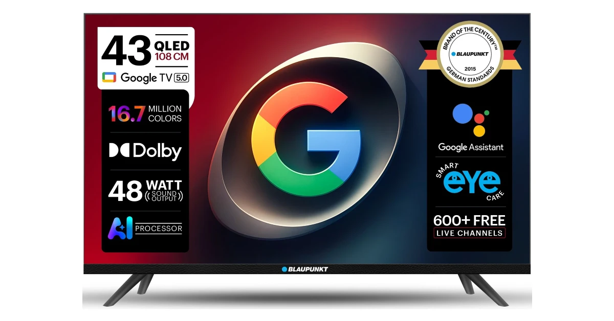 Blaupunkt QLED Google TV (43-inch) Best TVs to watch the 2026 FIFA World Cup
