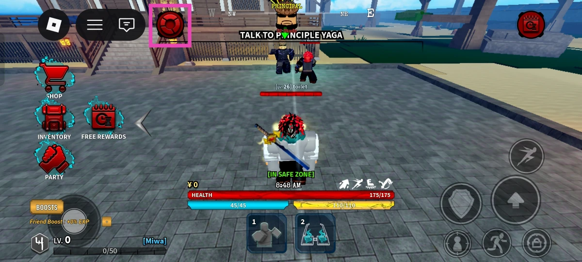 Hit the icon in the top left section of the screen.