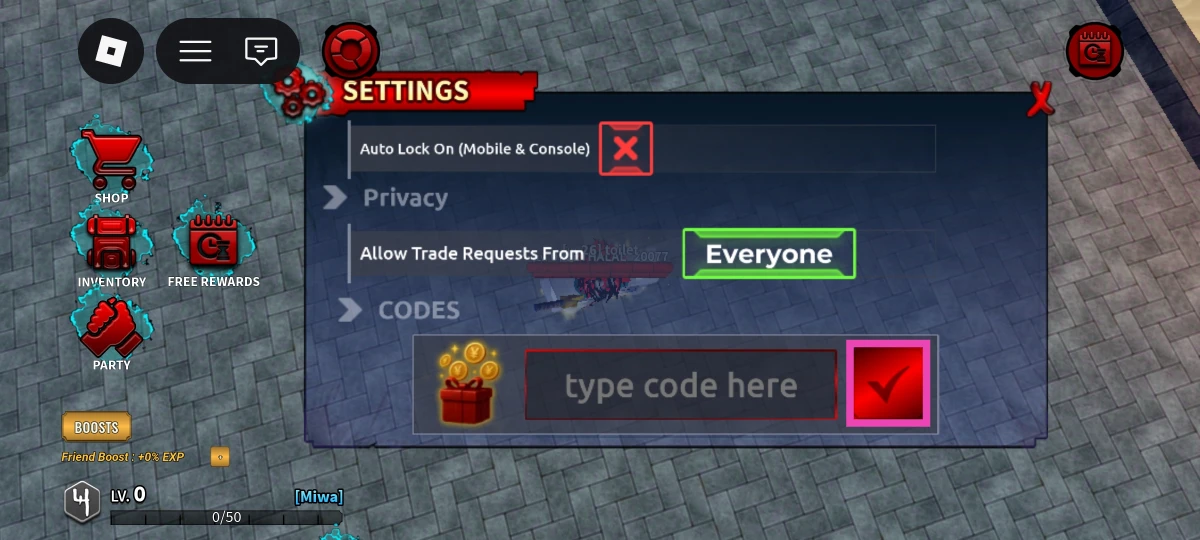 Enter your code in the text box.