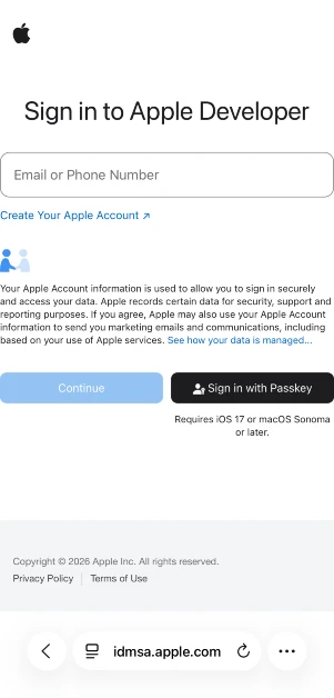 Sign in using your Apple ID.