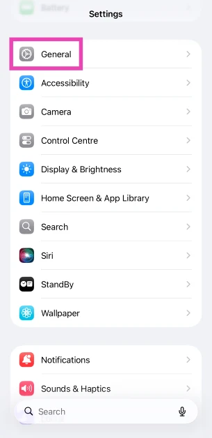 On your iPhone, go to Settings.