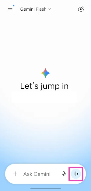 Tap the waveform icon at the bottom right corner of the screen.