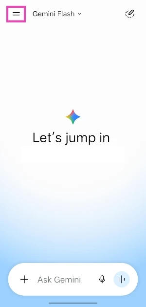 Tap the menu icon in the top left corner of the screen.