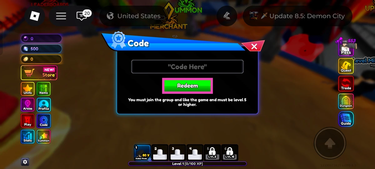 Enter your code in the text box.