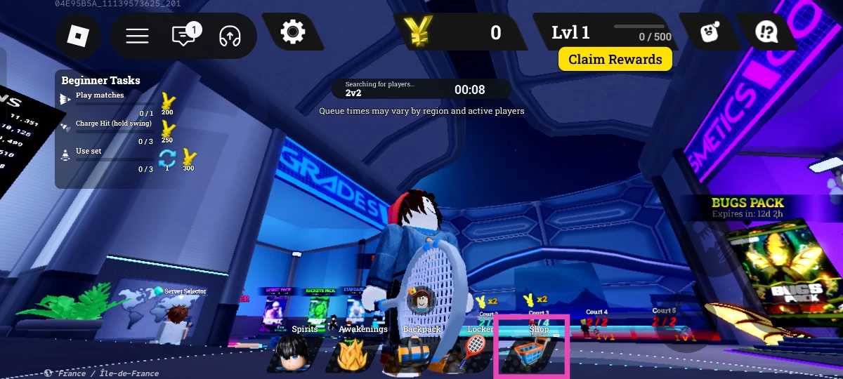 Hit the Shop icon at the bottom of the screen.