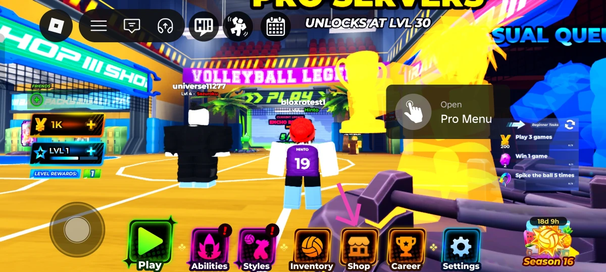 Tap the Shop option at the bottom of the home page.