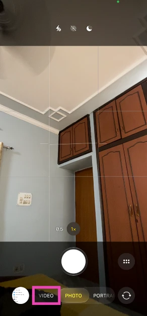 Launch the Camera app and switch to video mode.