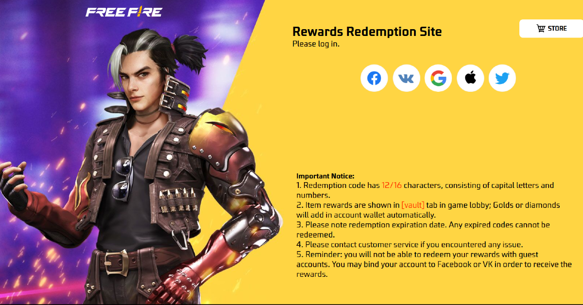 Step by step guide on how to claim Garena Free Fire MAX Redeem Codes