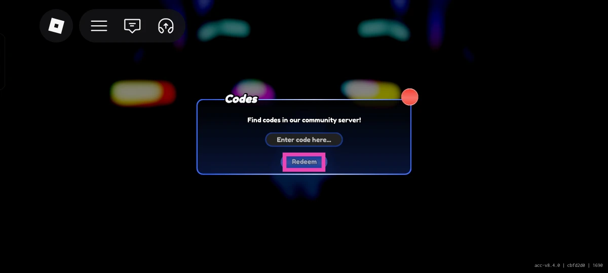 Enter a code in the text box.